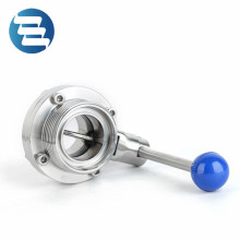 Sanitary Thread Duck Bill Handle Stainless Steel Butterfly Valve